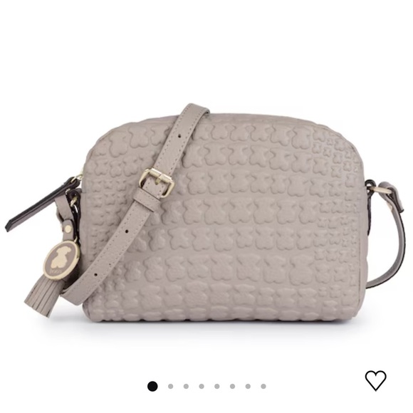 TAUPE COLORED LEATHER SHERTON CROSSBODY BAG - Picture 1 of 12